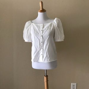 Chicwish White Puff Sleeve Blouse